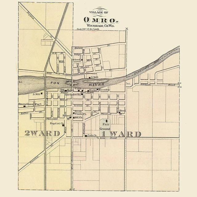 1878 TOWN MAP of Omro Wisconsin 25.00 PicClick