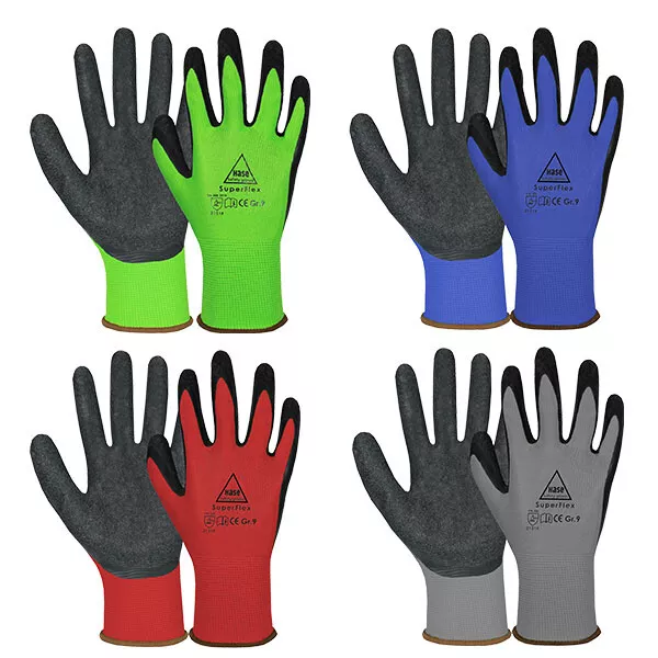 Arbeitshandschuhe Hase SUPERFLEX Handschuhe Montagehandschuhe Gr. 6,7,8,9,10,11