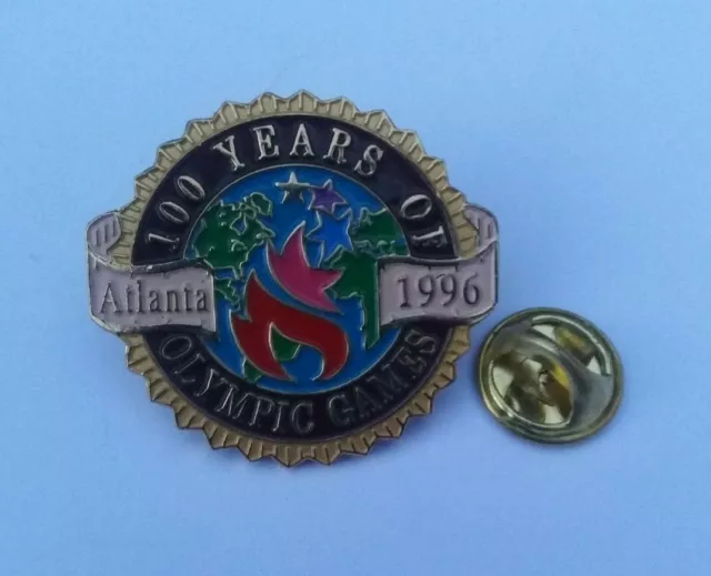 Official Atlanta 1996 Olympic Games 100Th Anniversary Pin Badge Nos