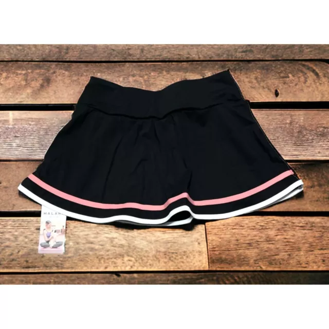 New Halara Mid Rise 2 in 1 Activity Skirt Sz S Womens Black w/ Pink & White Pipi