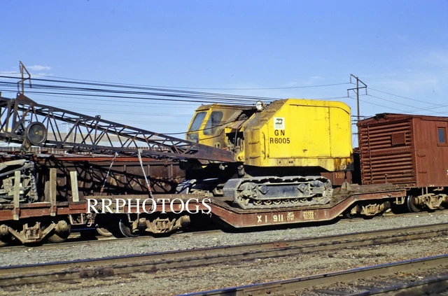 RAILROAD PRINT GREAT NORTHERN GN BN MofWAY DEPRESSED CENTER FLAT CAR #X1911