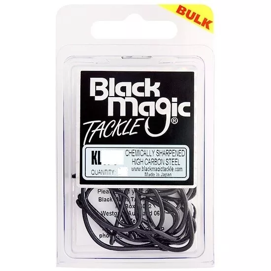 Brand New - Black Magic KL Black Fishing Hook Large Bulk Pack - Choose Size