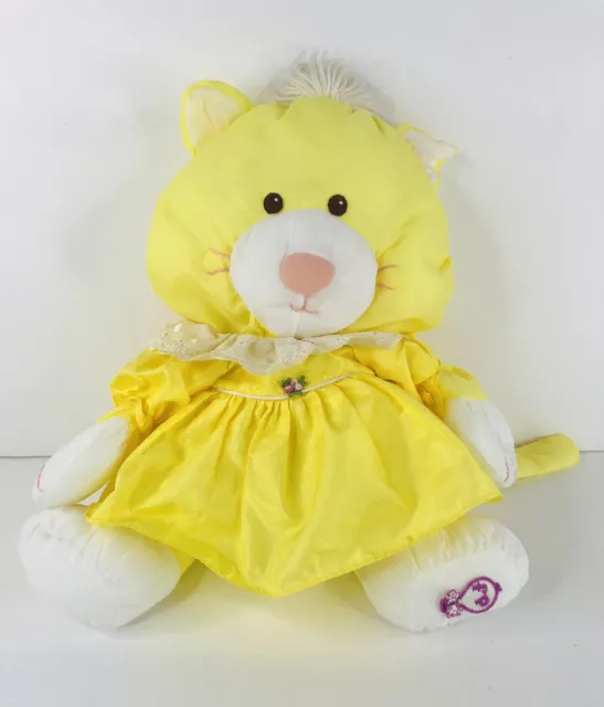 Puffalump Fisher Price Stuffed Bear Plush Yellow White Outfit 17" Vtg 1986