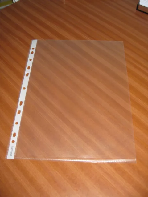 A4 clear plastic punched pockets 100 unused