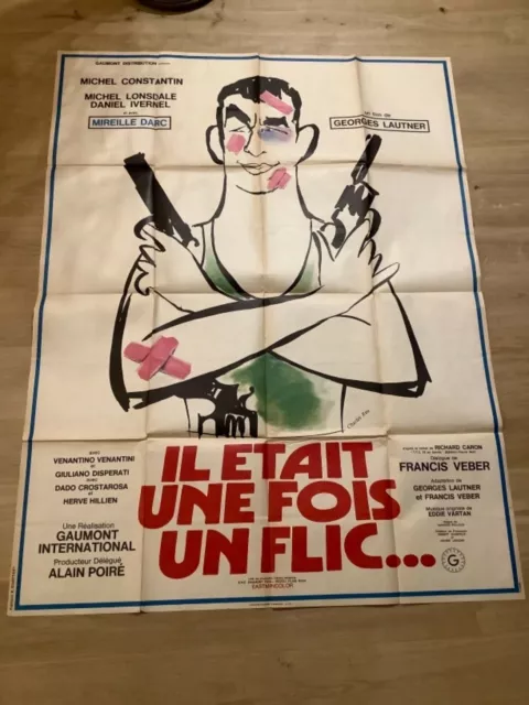 Affiche cinéma-120x160 »IL ÉTAIT UNE FOIS UN FLIC »1972-LAUTNER-CONSTANTIN -DARC