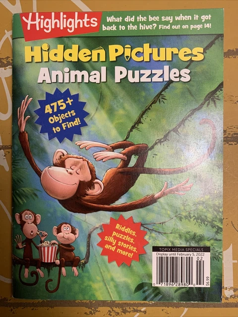 HIGHLIGHTS MAGAZINE HIDDEN Pictures : Animal Puzzles Riddles & Puzzles