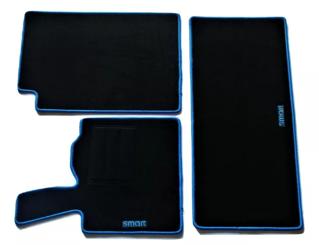 TAPPETINI AUTO E BAGAGLIAIO IN MOQUETTE CON LOGO PER SMART W450 - Foto 3