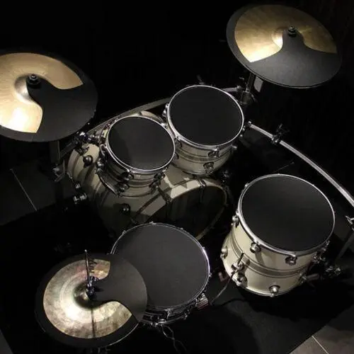 10pcs Noiseless Drum Practice Pad Set | Bass Drums Silencer Kit - Black