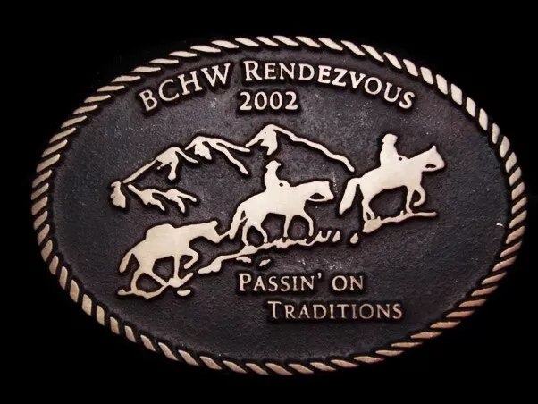 Ll15146 *Nos* 2002 **Bchw Rendezvous** Passin' On Traditions Solid Bronze Buckle