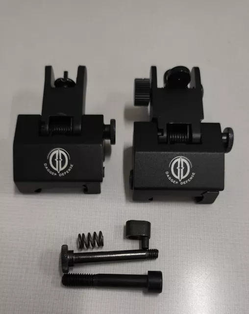 Dagger Defense Fiber Optic Gun Sight Spring Loaded 2pc BUIS - New 2