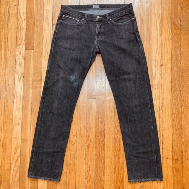 Naked & Famous Weird Guy Size 36 Black Selvedge Denim Jeans - Button Fly