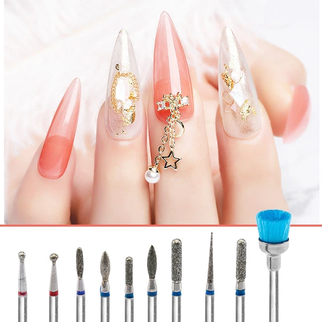 10pc Multifunctional Manicure Tool Tungsten Steel Grinding Head Set Color