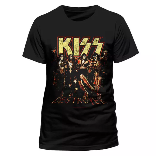 Kiss Destroyer Gene Simmons Paul Stanley Rock Official Tee T-Shirt Mens Unisex