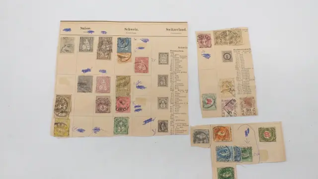 kleine Sammlung Konvolut Lot alte Briefmarken Schweiz Helvetia Franco  ab 1862