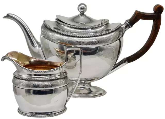 antike versilberte Teekanne + Milchkännchen restauriert wohl England um 1880