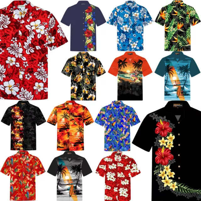 Camicia Uomo Hawaiana / 100% cotone / S - 8XL / Hawaiiana Hawaii Hawai fiori