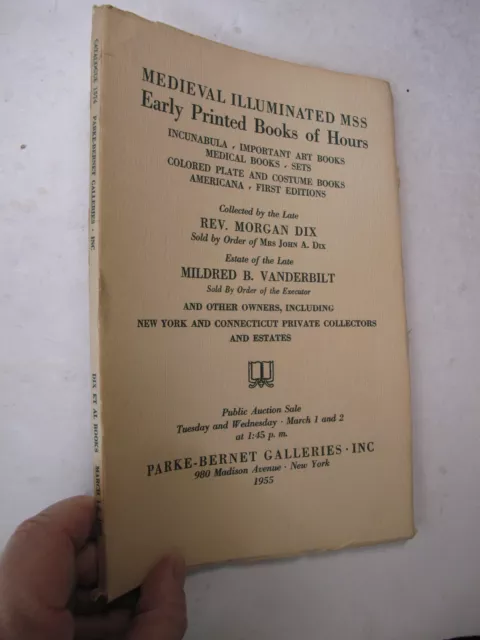 Parke Bernet Auction Catalogue Middle Ages Medieval Illuminated Manuscripts 1955