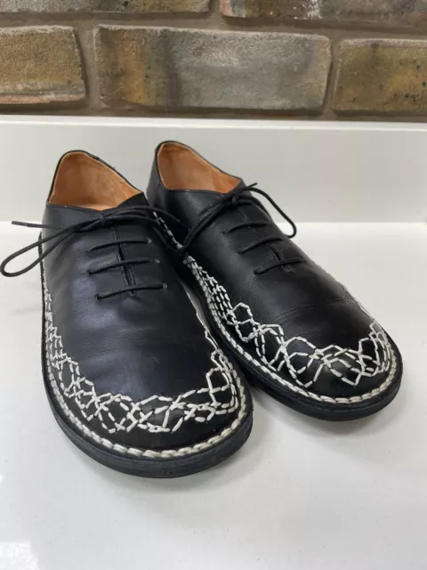 Trippen Black Flat Lace Up Shoes Size 40 Uk 7