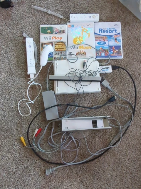Nintendo Wii Console With 3 Games, HDMI Adapter, 2 Motionplus Controllers, Stand