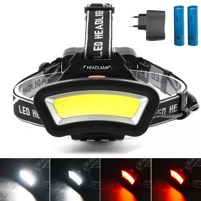 USB rechargeable COB LED headlamp Headlight Camping Front Head Light Lamp Torch