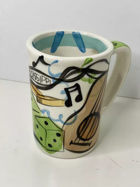 Vicki Carroll Mug  Signed Retired USA Mississippi blues guitar dice 15 ounces