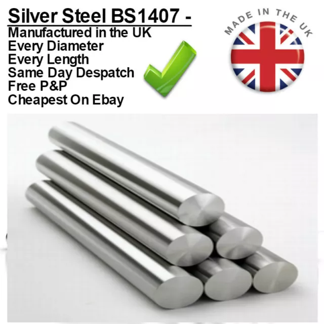 Metric Silver Steel Diameter Bar 100mm + 330mm Ground Round Shaft Rod BS1407