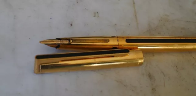 Stylo Plume Waterman Lady Patricia – Plaqué Or à Facettes, Plume Or 18 Carats, Neuf