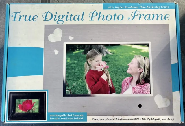 New True Digital 7" Photo Frame. Just Insert Your Memory Card! Remote Included!