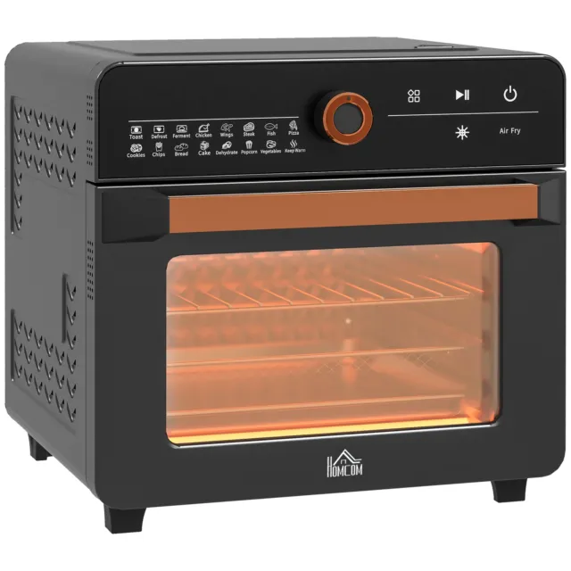 HOMCOM Air Fryer Oven 20L Countertop Mini Oven with 17 Presets 1400W Black