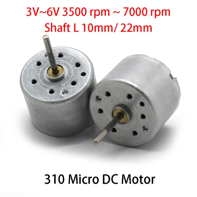 310 Micro DC Motor 3V/6V 3500~7000 rpm Long Shaft 10mm/22mm Toy Model DIY Motors