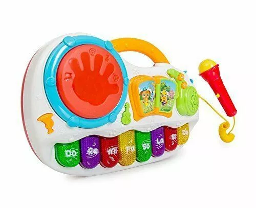 Kids Baby Musical Toy Piano Developmental With Sing Along MIc & Tap Drum 2