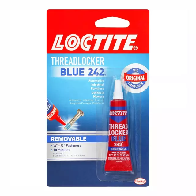 Loctite Threadlocker Blue 242 Nut/Bolt Locker - 0.20 fl oz - Metal, Stainless St