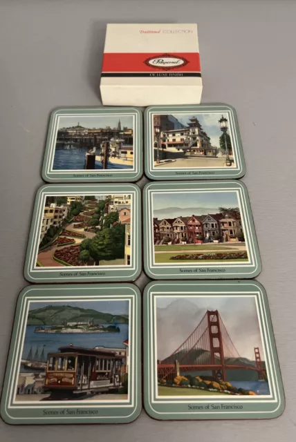 Vintage  Pimpernel Untersetzer Set 6Stück  San Francisco Scenes