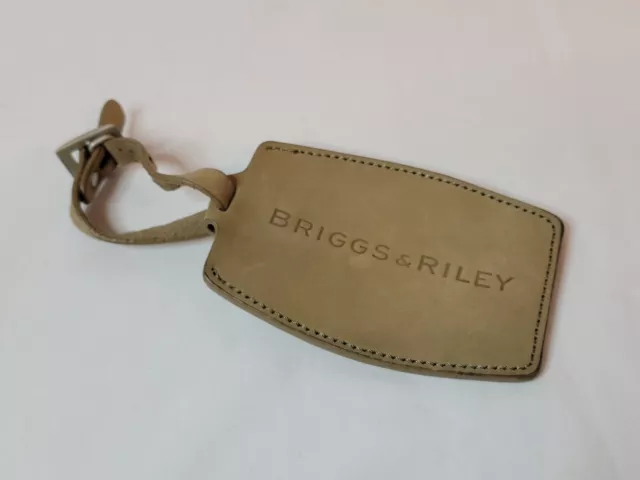Briggs & Riley Luggage Leather Covered ID Identification Name Tag Buckle Strap