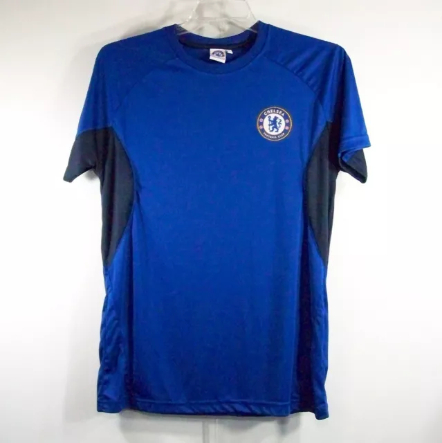 Chelsea Football Club Mens M T-Shirt Blue Graphic Tee Sport Short Sleeve Poly
