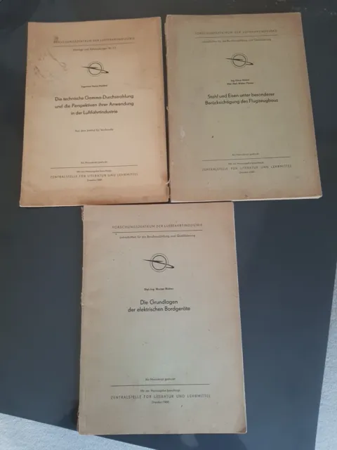 3 Lehrschriften Dipl. Ing Richter 1960 Luftfahrtindustrie Dresden Forschung Ost
