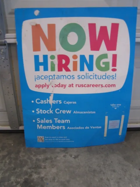 Toys R Us Now Hiring! Store Exclusive Display Sign Super Rare 28X22 Geoffrey