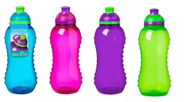 2 Sistema 330ml Twist n Sip Drink Water Bottle BPA Free For Sports Picnic School