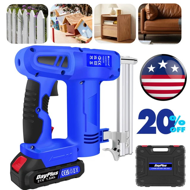 NAIL GUN BATTERY Powered, 18 Gauge 2 in 1 Cordless Brad Nailer