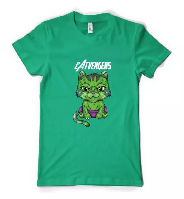 Catvengers Hulk Cat Superhero Mashup Personalised Unisex Kids T Shirt