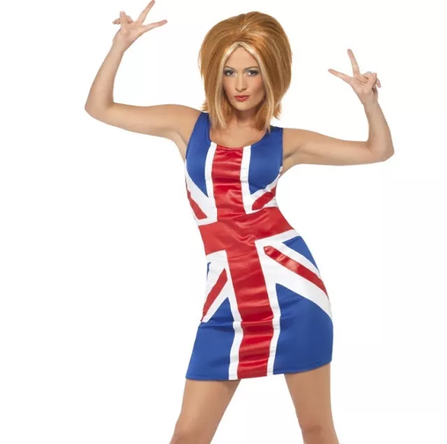 Ladies Union Jack Fancy Dress Costume dress Ginger Spice Girl by Smiffys