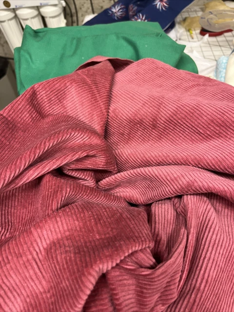 4.5 Yds Of Pink Corduroy Fabric. 44ins Width