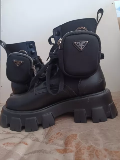 Prada Black Low Boots For Woman Size 8-9  Retail Lis $1750.