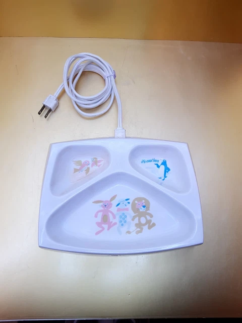 Vintage Gerber Baby Feeding Dish Lion Bunny Sheep Hot & Cold Electric Animals