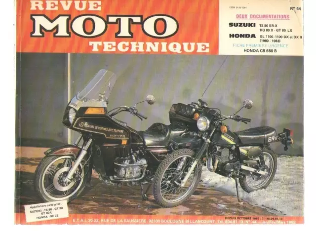 Honda gl1100 dx et d2x Suzuki ts80er x rg80 x gt80lx revue Moto Technique N°43