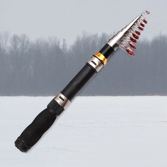 Pêche Rivière étang Canne à Pêche Télescopique 2.1m - Fibre Carbone Incassable - Transport Facile Matériel Pêche Débutant