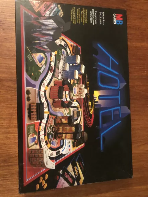 VINTAGE MB HOTEL BOARD GAME 100% GOOD CONDITION 1986 With Both Lamp Posts