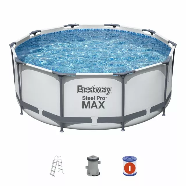 BESTWAY STEEL PRO MAX Swimming Pool Set 366 x 100 cm piscine piscine ...