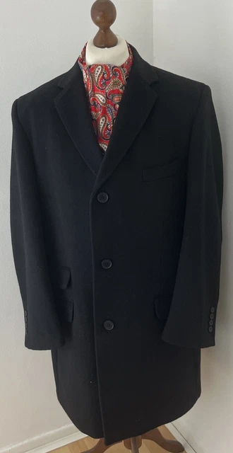MENS CROMBIE STYLE Wool Blend Overcoat Black 44R by Greenwoods Mod Ska 60 s 43.16 PicClick UK