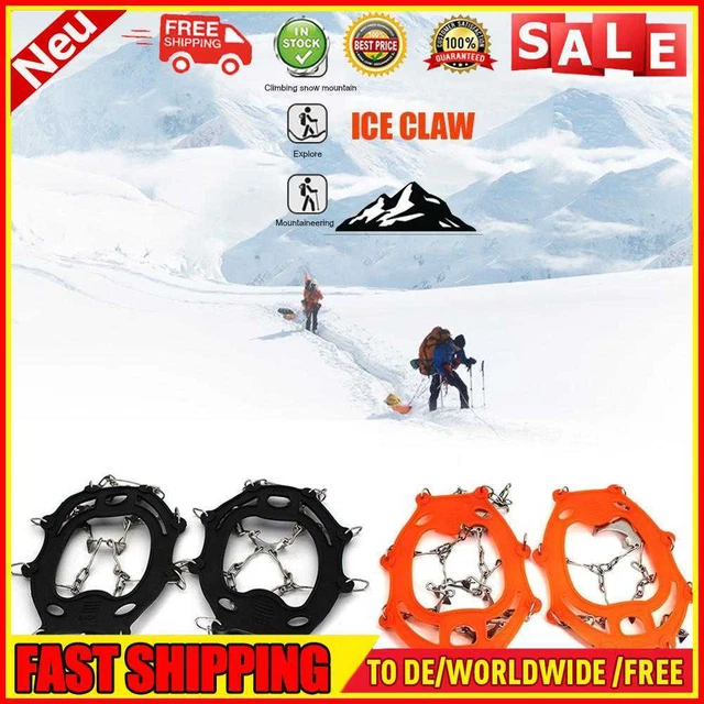 1Pair Shoe Cover with Storage Bag 13-tooth Winter Shoe Spike for Outdoor Hiking